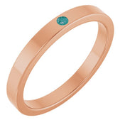 14K Rose Natural Alexandrite Family Stackable Ring