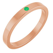 14K Rose Lab-Grown Emerald Family Stackable Ring