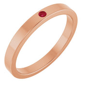 14K Rose Natural Ruby Family Stackable Ring