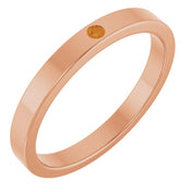 14K Rose Natural Citrine Family Stackable Ring