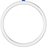 14K White Natural Blue Sapphire Family Stackable Ring