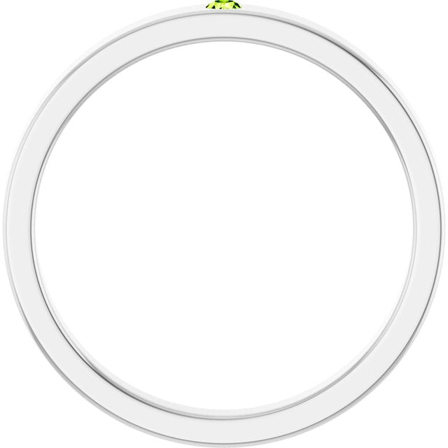 Sterling Silver Natural Peridot Family Stackable Ring