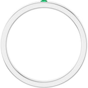 Sterling Silver Natural Emerald Family Stackable Ring