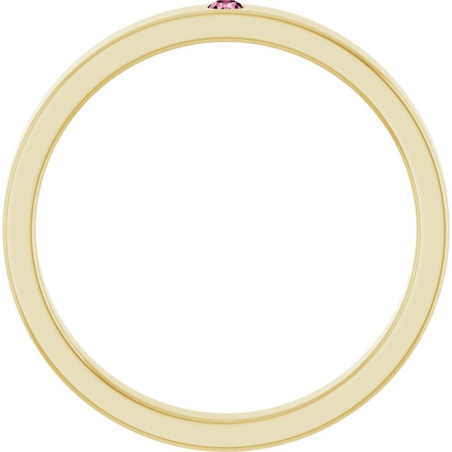 14K Yellow Natural Pink Tourmaline Family Stackable Ring