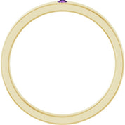 14K Yellow Natural Amethyst Family Stackable Ring