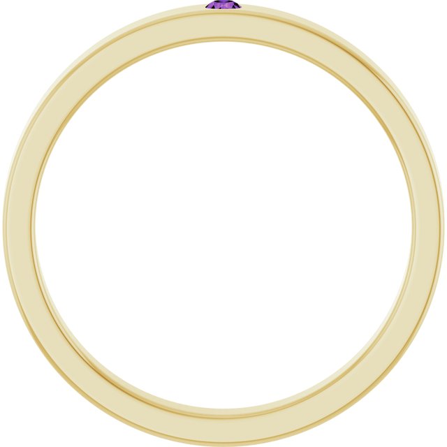 14K Yellow Natural Amethyst Family Stackable Ring