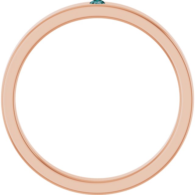 14K Rose Natural Alexandrite Family Stackable Ring