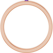 14K Rose Natural Amethyst Family Stackable Ring