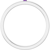 14K White Natural Amethyst Family Stackable Ring