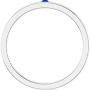 14K White Natural Blue Sapphire Family Stackable Ring