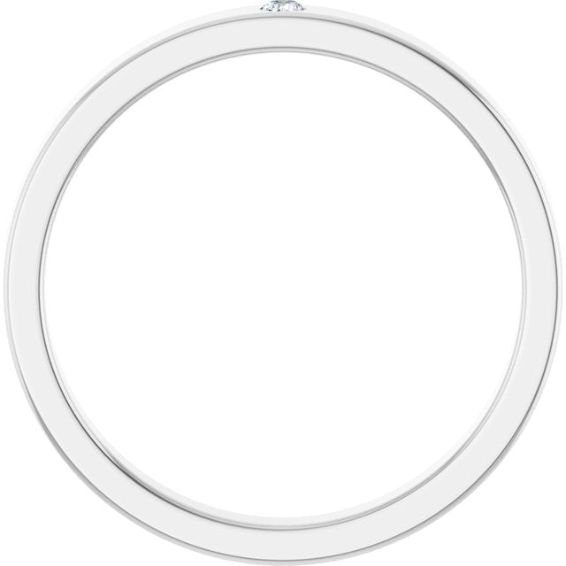 Sterling Silver Natural White Sapphire Family Stackable Ring