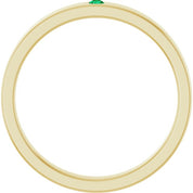 14K Yellow Lab-Grown Emerald Family Stackable Ring