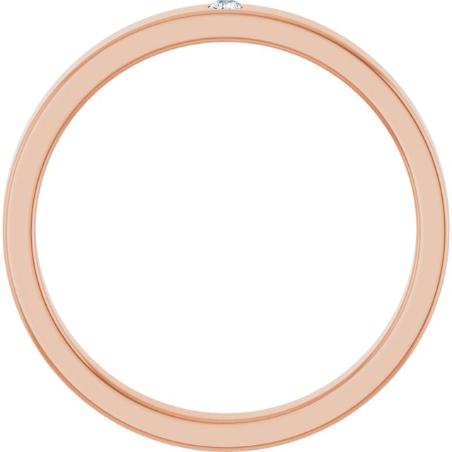 14K Rose Natural White Sapphire Family Stackable Ring