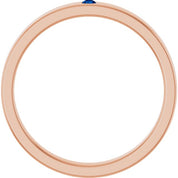 14K Rose Natural Blue Sapphire Family Stackable Ring