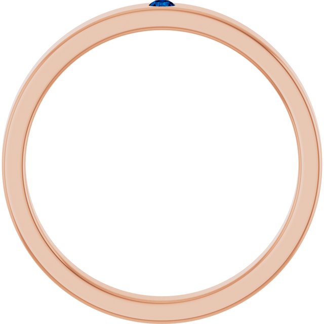 14K Rose Natural Blue Sapphire Family Stackable Ring