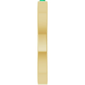 14K Yellow Lab-Grown Emerald Family Stackable Ring
