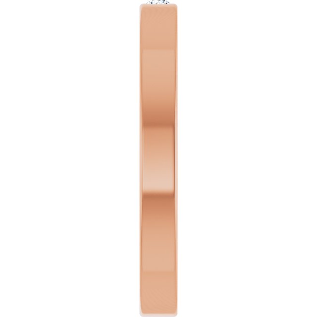 14K Rose Natural White Sapphire Family Stackable Ring