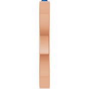 14K Rose Natural Blue Sapphire Family Stackable Ring