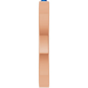 14K Rose Natural Blue Sapphire Family Stackable Ring