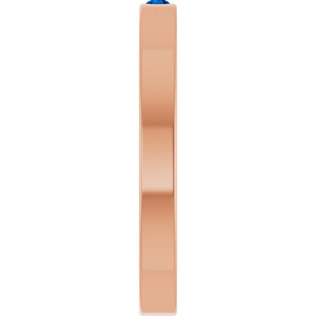 14K Rose Natural Blue Sapphire Family Stackable Ring