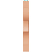 14K Rose Natural Blue Zircon Family Stackable Ring