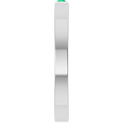 14K White Lab-Grown Emerald Family Stackable Ring