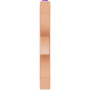 14K Rose Natural Amethyst Family Stackable Ring