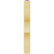 14K Yellow Natural Amethyst Family Stackable Ring