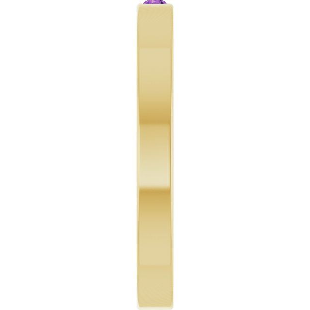 14K Yellow Natural Amethyst Family Stackable Ring
