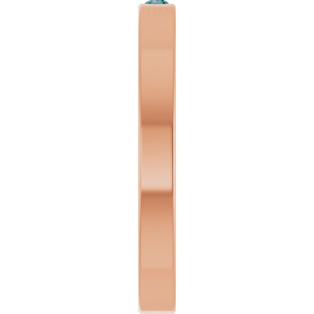 14K Rose Natural Alexandrite Family Stackable Ring