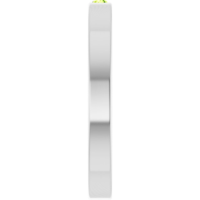Sterling Silver Natural Peridot Family Stackable Ring