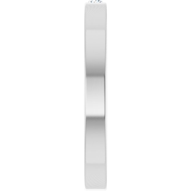 Sterling Silver Natural White Sapphire Family Stackable Ring