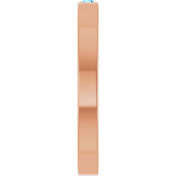 14K Rose Natural Aquamarine Family Stackable Ring