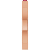 14K Rose Natural Ruby Family Stackable Ring