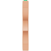 14K Rose Natural Emerald Family Stackable Ring
