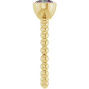 14K Yellow Lab-Grown Alexandrite Family Beaded Stackable Ring