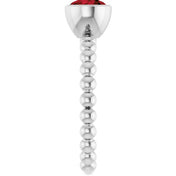 Sterling Silver Natural Mozambique Garnet Family Beaded Stackable Ring