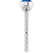 Sterling Silver Natural Blue Sapphire Family Beaded Stackable Ring