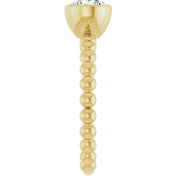 14K Yellow Natural White Sapphire Family Beaded Stackable Ring