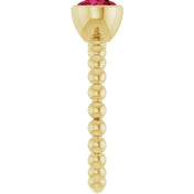 14K Yellow Lab-Grown Ruby Family Beaded Stackable Ring