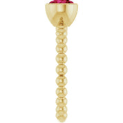 14K Yellow Lab-Grown Ruby Family Beaded Stackable Ring