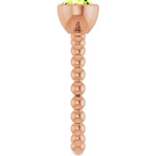 14K Rose Natural Peridot Family Beaded Stackable Ring
