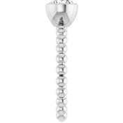 Sterling Silver Natural White Sapphire Family Beaded Stackable Ring