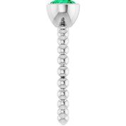 Sterling Silver Lab-Grown Emerald Family Beaded Stackable Ring