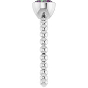 14K White Lab-Grown Alexandrite Family Beaded Stackable Ring
