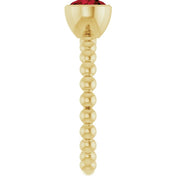 14K Yellow Natural Mozambique Garnet Family Beaded Stackable Ring