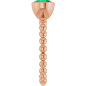 14K Rose Natural Emerald Family Beaded Stackable Ring
