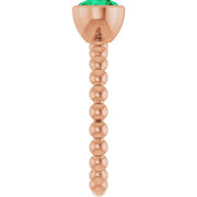 14K Rose Natural Emerald Family Beaded Stackable Ring