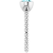 Sterling Silver Natural Blue Zircon Family Beaded Stackable Ring