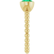 14K Yellow Natural Emerald Family Beaded Stackable Ring